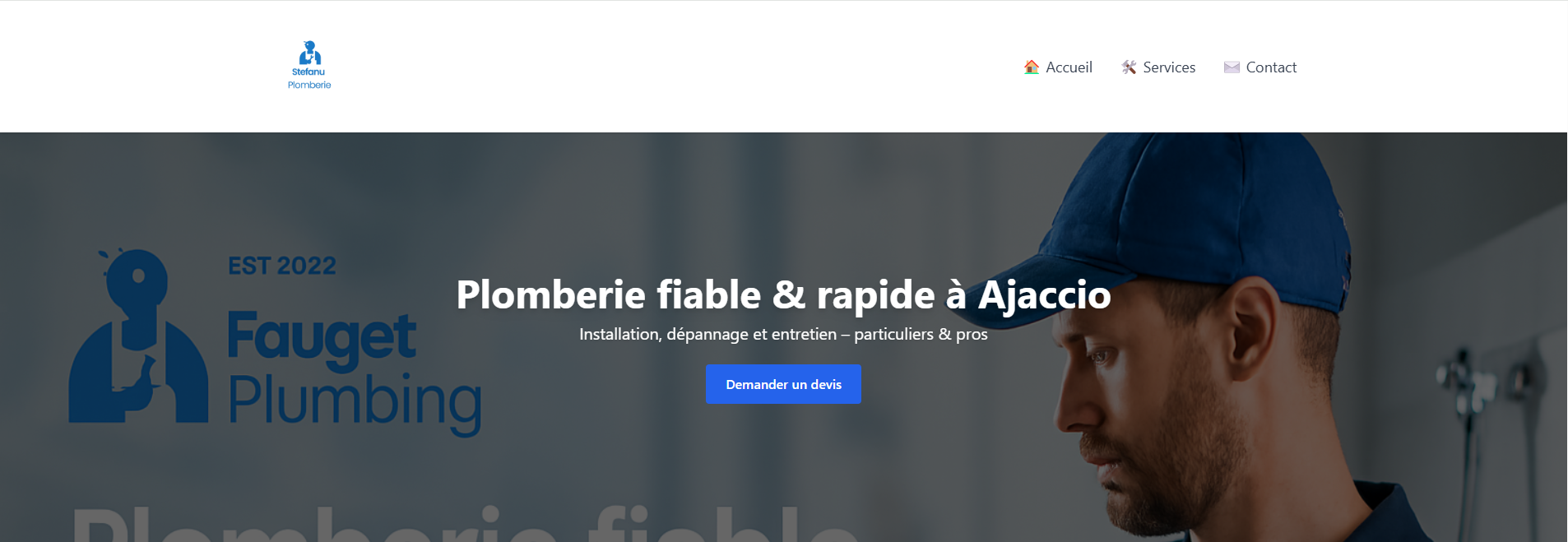 Site vitrine plomberie — Laravel