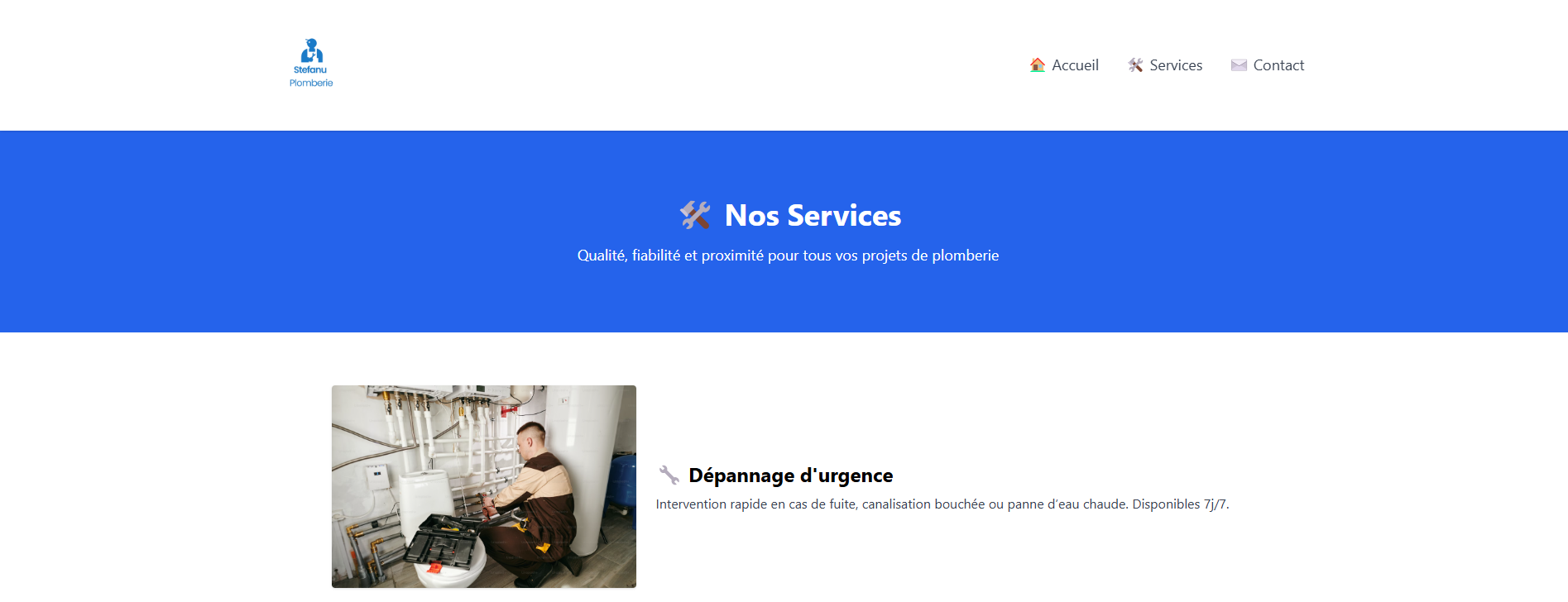 Plomberie — page services