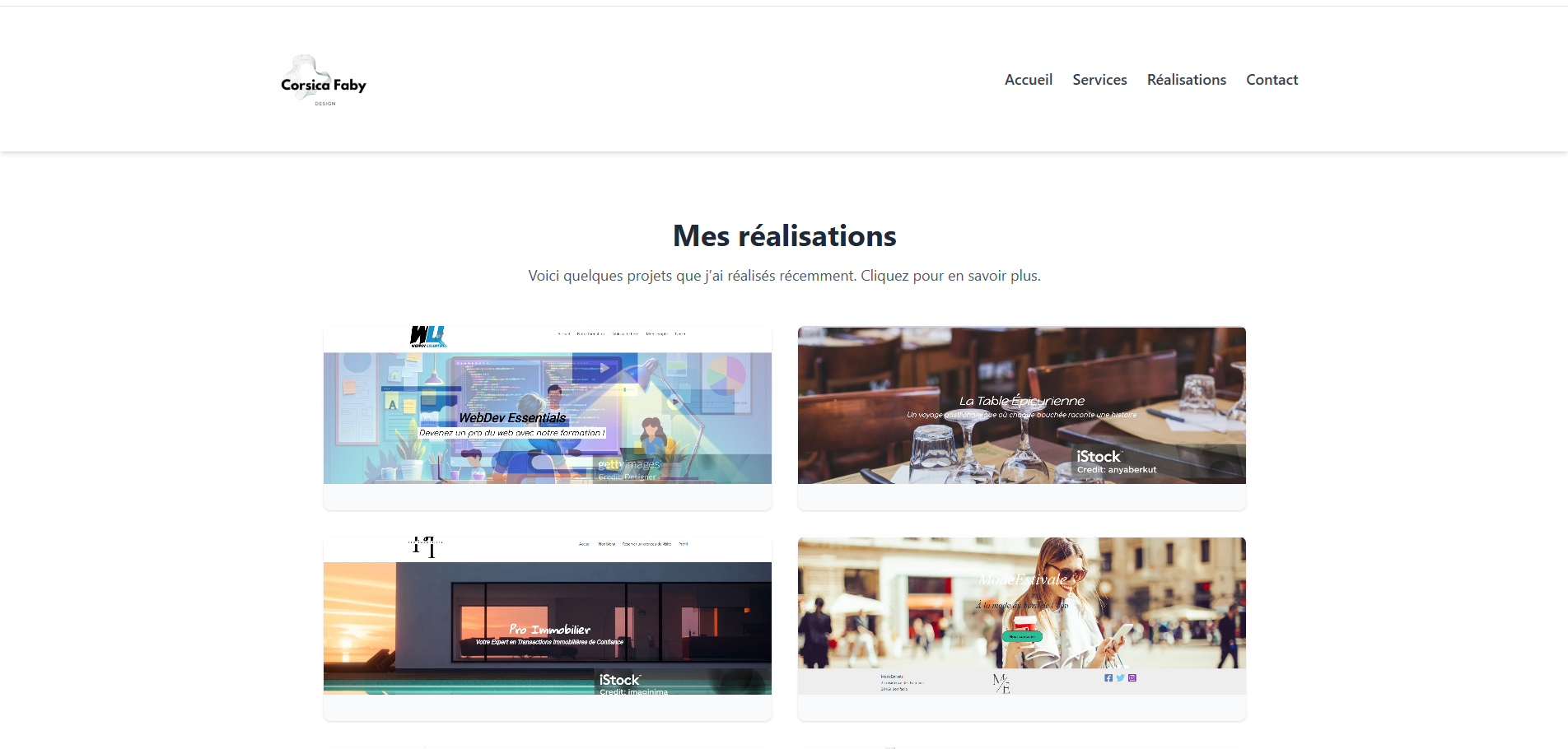 Corsica Faby Design — section héro